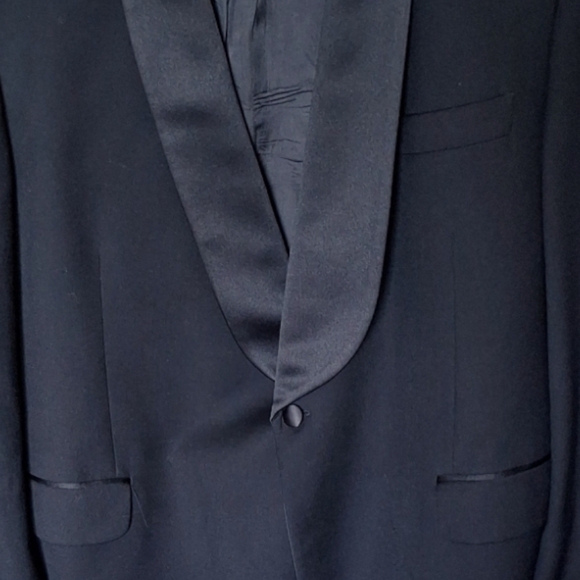 Franco Rossi Men's Suit Black Suit Made in Italy Pure Wool Pants 46R - Picture 4 of 9